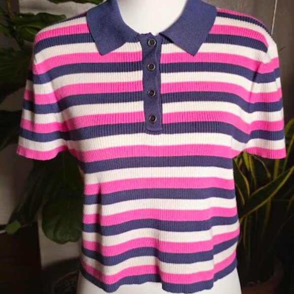 Madden NYC Junior's Short Sleeve Polo crop top xxl - Picture 2 of 5